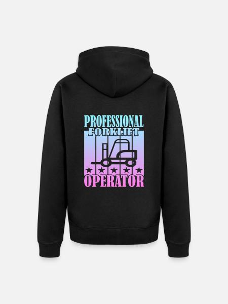 Professional Forklift Operator - Unisex Premium Organic Zip Hoodie - black