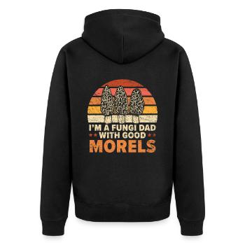 I'm A Fungi Dad With Good Morels Mycology Mushroom - Unisex Premium Organic Zip Hoodie - black - Back - Nico (187cm)