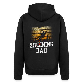 Ziplining Papa Sayings Zipline Zipline Sport - Unisex Premium Organic Zip Hoodie - black - Back - Nico (187cm)
