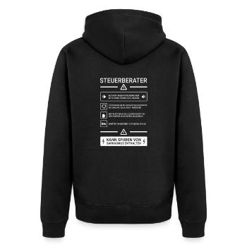 Steuerberater I Examen Finanzen Steuern Motiv für - Unisex Premium Bio Zip Hoodie - Schwarz - Hinten - Nico (187cm)