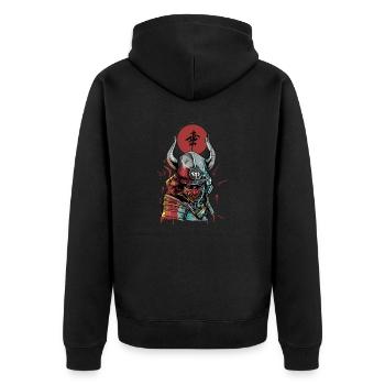 Samurai Mask I Japanese Tattoo Manga Anime pour - Veste à capuche bio Premium Unisexe - noir - Dos - Nico (187cm)