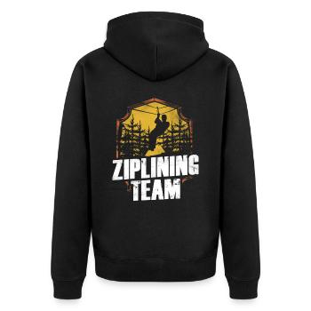 Ziplining Team Zipline Sport Zipline Sayings - Unisex Premium Organic Zip Hoodie - black - Back - Nico (187cm)