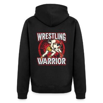 Wrestling Krieger Ringkampf Ringen Ringer - Unisex Premium Bio Zip Hoodie - Schwarz - Hinten - Nico (187cm)