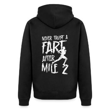Running Runner Half Marathon - Unisex Premium Organic Zip Hoodie - black - Back - Nico (187cm)