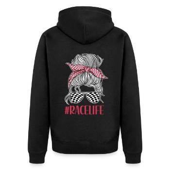 Racing Race Sunglasses Girl - Unisex Premium Organic Zip Hoodie - black - Back - Nico (187cm)