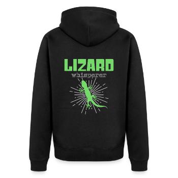 Lézard Chuchoteur - Veste à capuche bio Premium Unisexe - noir - Dos - Nico (187cm)