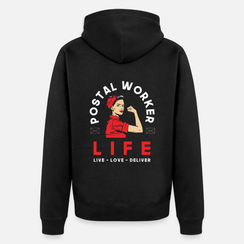Commis de poste Mme Profession - Veste à capuche bio Premium Unisexe - noir