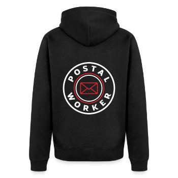 Postal officials - Unisex Premium Organic Zip Hoodie - black - Back - Nico (187cm)