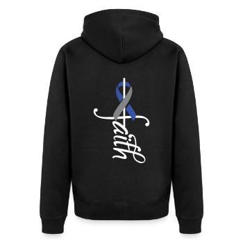 Ruban Diabète de type 1 - Sensibilisation aux maladies - Veste à capuche bio Premium Unisexe - noir - Dos - Nico (187cm)