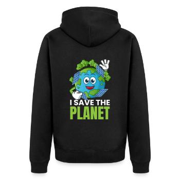 Je sauve la planète solaire photovoltaïque - Veste à capuche bio Premium Unisexe - noir - Dos - Nico (187cm)