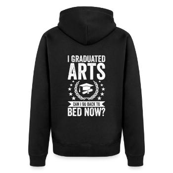 Ich Habe Kunst Studiert - Unisex Premium Bio Zip Hoodie - Schwarz - Hinten - Nico (187cm)