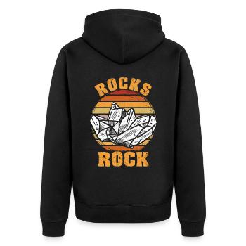 Funny Rock Hunting Rock Hunter Geologist - Unisex Premium Organic Zip Hoodie - black - Back - Nico (187cm)