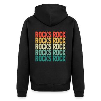 Funny Rock Hunting Geologist Rock Hunter - Unisex Premium Organic Zip Hoodie - black - Back - Nico (187cm)
