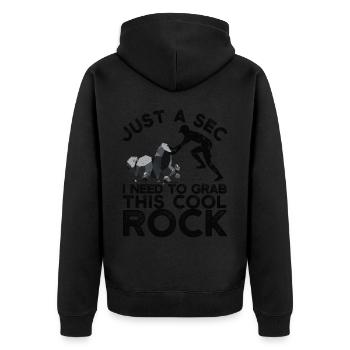 Drôle de chasse aux rochers Géologue Rockhounding - Veste à capuche bio Premium Unisexe - noir - Dos - Nico (187cm)