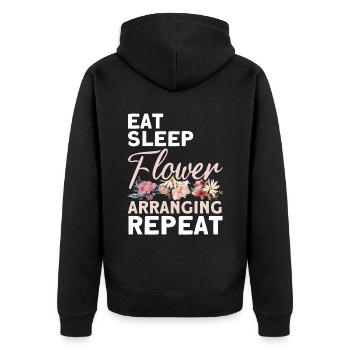 Florist Floristry Flowers Florist - Unisex Premium Organic Zip Hoodie - black - Back - Nico (187cm)