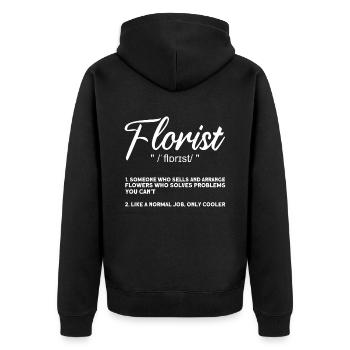 Florist Floristry Flowers Florist - Unisex Premium Organic Zip Hoodie - black - Back - Nico (187cm)