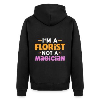 Florist Floristry Flowers Florist - Unisex Premium Organic Zip Hoodie - black - Back - Nico (187cm)