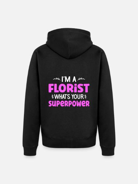 Fleuriste Fleurs Fleurs Fleuriste - Veste à capuche bio Premium Unisexe - noir
