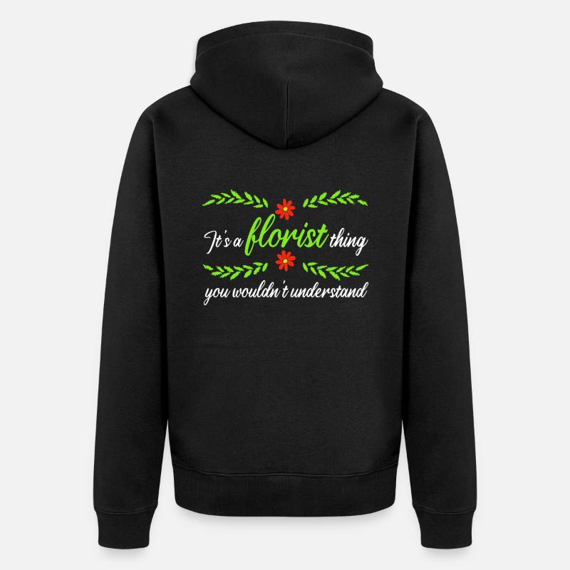 Fleuriste Fleurs Fleurs Fleuriste - Veste à capuche bio Premium Unisexe - noir