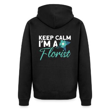 Florist Floristry Flowers Florist - Unisex Premium Organic Zip Hoodie - black - Back - Nico (187cm)
