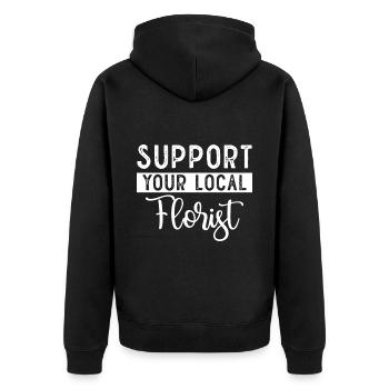 Florist Floristry Flowers Florist - Unisex Premium Organic Zip Hoodie - black - Back - Nico (187cm)