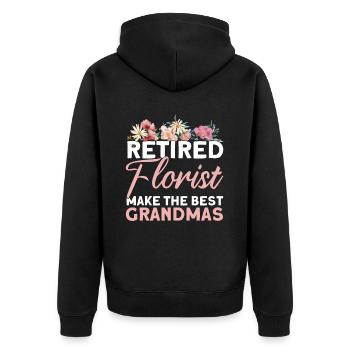Florist Floristry Flowers Florist - Unisex Premium Organic Zip Hoodie - black - Back - Nico (187cm)