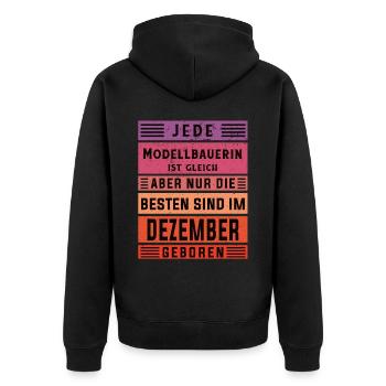 Technischer Geburtstag Dezember geboren - Unisex Premium Bio Zip Hoodie - Schwarz - Hinten - Nico (187cm)