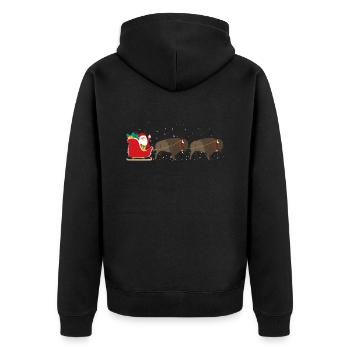 Traîneau du Père Noël buffalo - Funnier - Veste à capuche bio Premium Unisexe - noir - Dos - Nico (187cm)