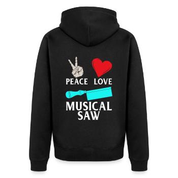 Peace Love Instrument de musique De scie musicale - Veste à capuche bio Premium Unisexe - noir - Dos - Nico (187cm)