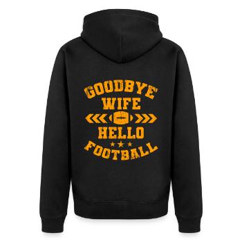 Joueur de football américain au revoir épouse bonjour - Veste à capuche bio Premium Unisexe - noir - Dos - Nico (187cm)
