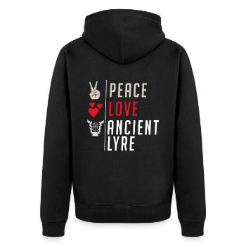 Peace Love Snare Drum Marching Band - Veste à capuche bio Premium Unisexe - noir - Dos - Nico (187cm)