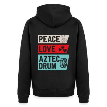 Peace Love Aztec Drum Instrument de musique - Veste à capuche bio Premium Unisexe - noir - Dos - Nico (187cm)