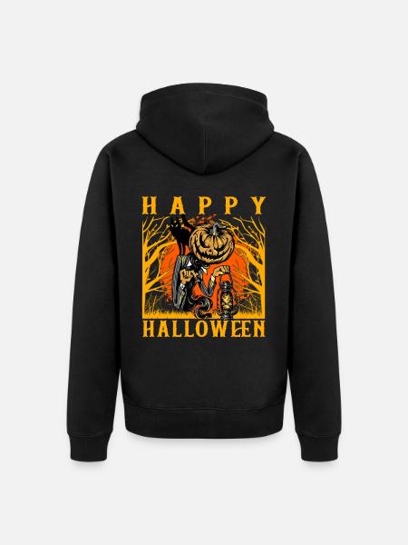 Happy Halloween - Unisex Premium Organic Zip Hoodie - black