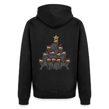 Cats Christmas Tree - Unisex Premium Organic Zip Hoodie - black - Back - Nico (187cm)