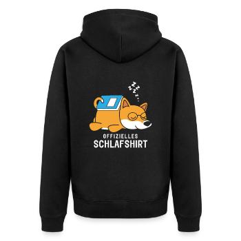 Official Sleeper Shirt Pajamas Pajamas Dog - Unisex Premium Organic Zip Hoodie - black - Back - Nico (187cm)