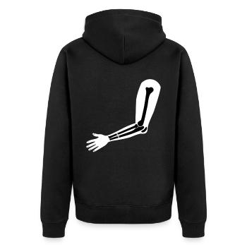 Funny broken arm injury of broken Kn - Unisex Premium Organic Zip Hoodie - black - Back - Nico (187cm)