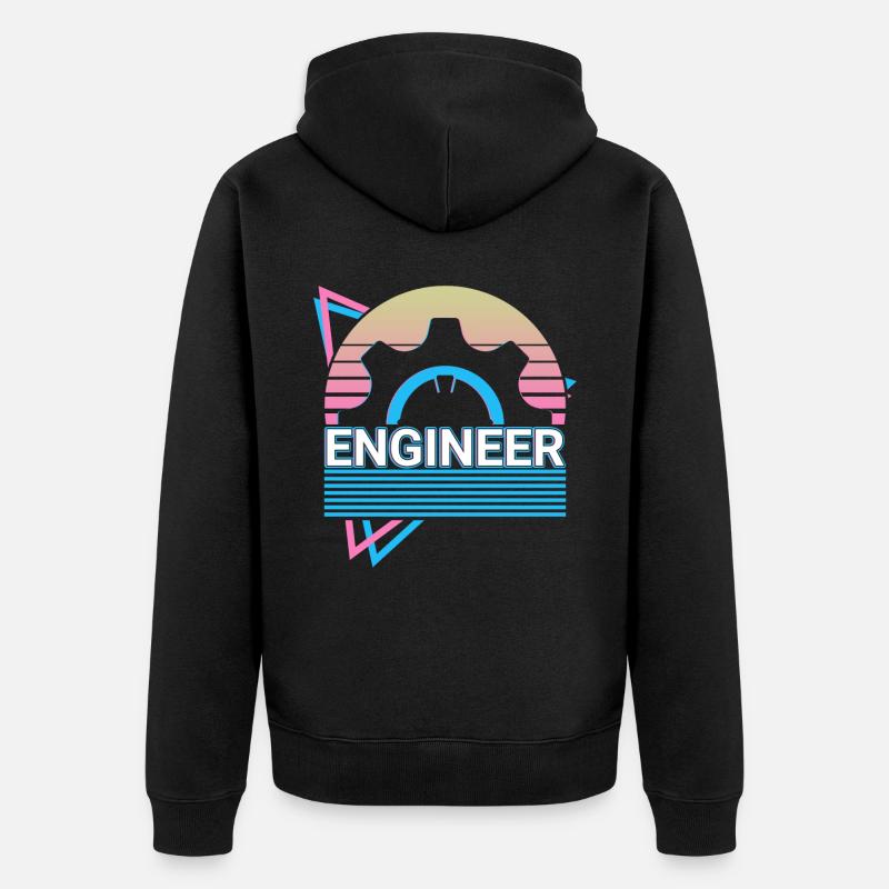 Engineer Engineering Retro - Unisex Premium Organic Zip Hoodie - black
