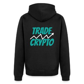 Krypto Handeln Traden Crypto Trader Trading - Unisex Premium Bio Zip Hoodie - Schwarz - Hinten - Nico (187cm)