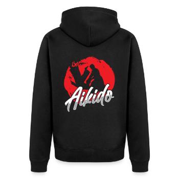 Amoureux de l’Aïkido Arts Martiaux Combattant d’Arts Martiaux - Veste à capuche bio Premium Unisexe - noir - Dos - Nico (187cm)