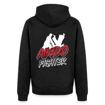 Aikido Fighter Martial Arts Martial Arts Lovers - Unisex Premium Organic Zip Hoodie - black - Back - Nico (187cm)