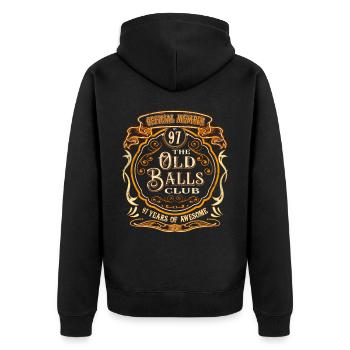 97 Jahre The Old Balls Club 97. Geburtstag - Unisex Premium Bio Zip Hoodie - Schwarz - Hinten - Nico (187cm)