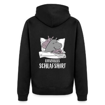Chemise de couchage officielle Hippo Pyjamas - Veste à capuche bio Premium Unisexe - noir - Dos - Nico (187cm)