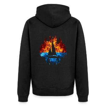 voilier feu marin flammes feu art skipper - Veste à capuche bio Premium Unisexe - noir - Dos - Nico (187cm)
