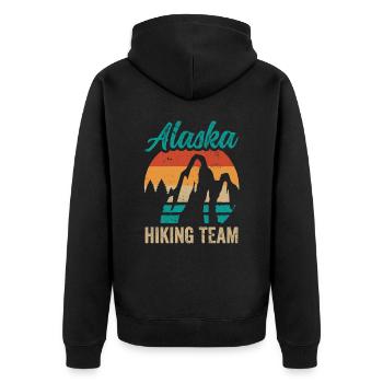 Alaska Hiking Team Hiking Hiker Hike - Unisex Premium Organic Zip Hoodie - black - Back - Nico (187cm)