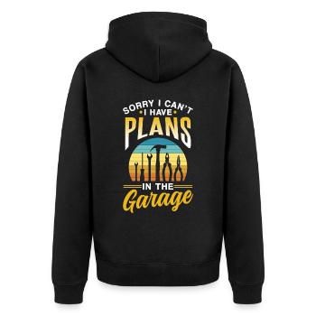 Je ne peux pas avoir de plans dans le passe-temps du garage - Veste à capuche bio Premium Unisexe - noir - Dos - Nico (187cm)