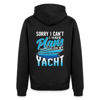 Malheureusement, je ne peux pas avoir de plans pour mon yacht - Veste à capuche bio Premium Unisexe - noir - Dos - Nico (187cm)