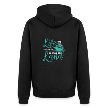 Kreuzfahrt Kreuzfahrtschiff Urlaub Schiff Geschenk - Unisex Premium Bio Zip Hoodie - Schwarz - Hinten - Nico (187cm)