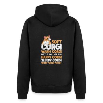Welsh Corgi Dog Dog Dog Race Cadeau - Veste à capuche bio Premium Unisexe - noir - Dos - Nico (187cm)