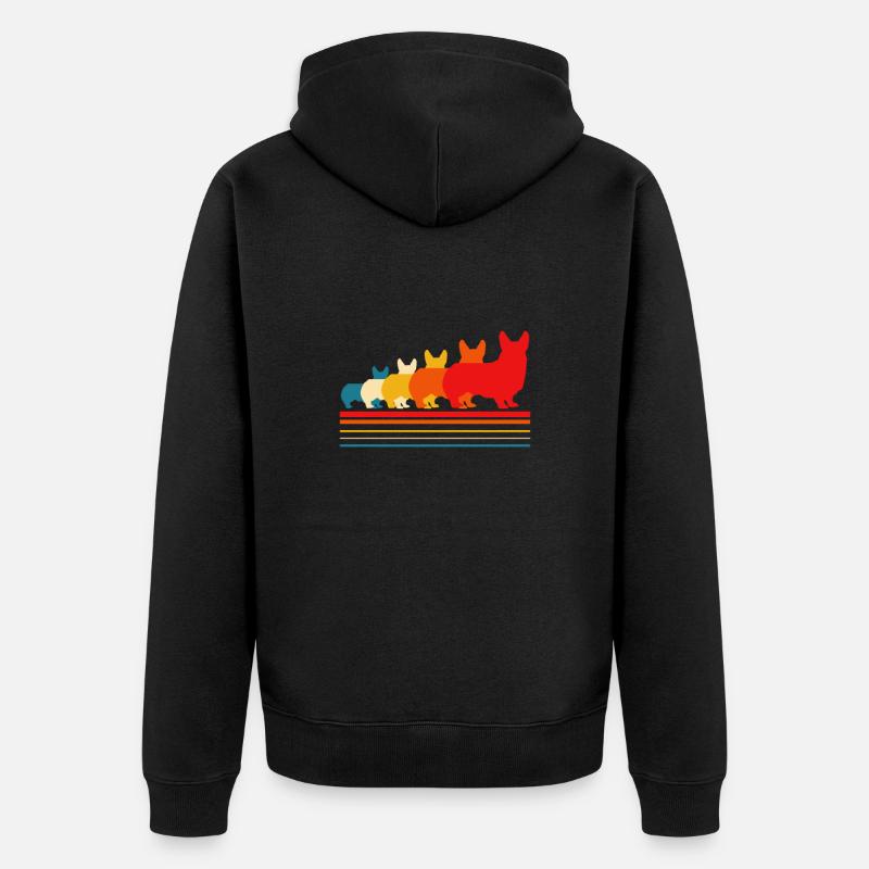 Corgi - Unisex Premium Bio Zip Hoodie - Schwarz