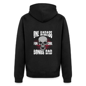 Stepfather Father Stepdad Papa Father's Day Gift - Unisex Premium Organic Zip Hoodie - black - Back - Nico (187cm)